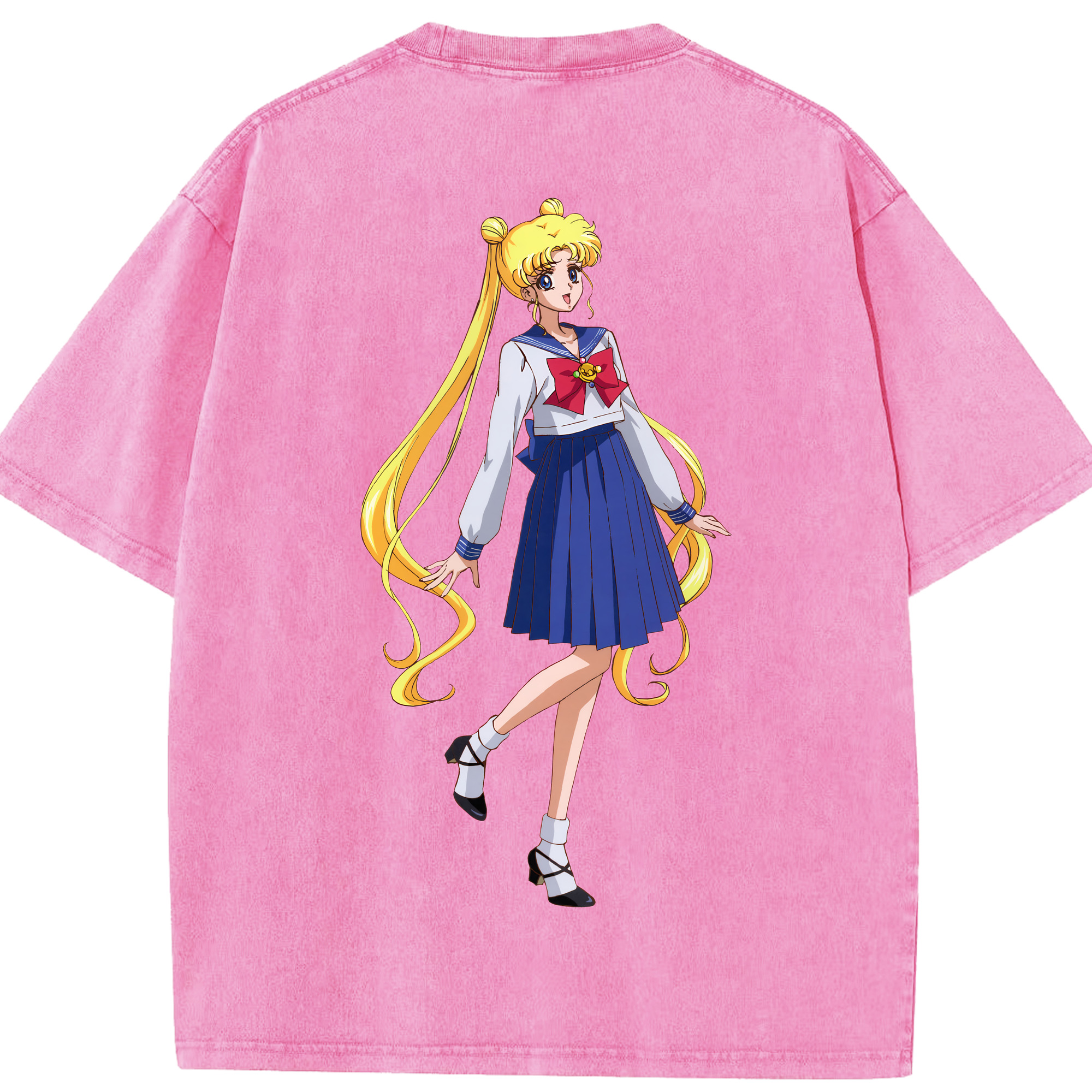（画像用） 美少女戦士セーラームーン 愛野 美奈子 あいの みなこ Sailor Moon Aino Minako 綿100% ヴィンテージ風 半袖Tシャツ（背面プリント）